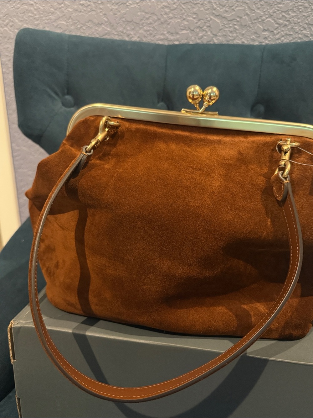 Kisslock Frame Bag 27 Brass/Warm Brown - Picture 9 of 12